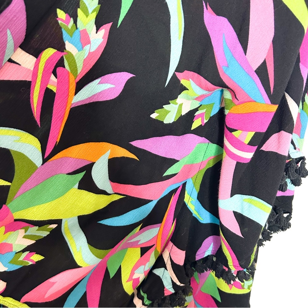 Trina Turk Bird Of Paradise Kimono Swim Cover Colorful Palm‎ Print One Size - Picture 6 of 9